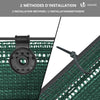 Brise vue occultant en HDPE 150g/m² 1x20m avec attaches de fixation vert - voonot.com