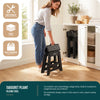 Tabouret pliant antiderapant 39x32x40 cm plastique noir - voonot.com