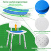 Chaise de douche avec dossier ergonomique a hauteur reglable en aluminum HDPE bleu - voonot.com