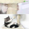 Arbre à Chat 138cm avec Griffoir Plateforme Niche et Capsule Spatiale beige - voonot.com