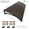 Auvent de porte marquise 200x80 cm transparent en Polycarbonate anti UV Marron - voonot.com