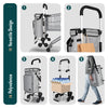 Chariot de course pliable monte escalier aluminium avec crochets gris - voonot.com