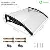 Auvent de porte marquise 120x80 cm transparent en Polycarbonate anti UV Noir - voonot.com