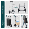Chariot de course pliable aluminium 2 roues avec sac isotherme noir - voonot.com