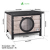 Maison pour Chat en bois avec toit bitumé et entrée en forme d'oreilles de chat Gris - voonot.com