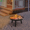 Brasero Exterieur en Metal avec Grille Tisonnier diametre 60cm noir - voonot.com