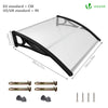 Auvent de porte marquise 100x80 cm transparent en Polycarbonate anti UV Noir - voonot.com