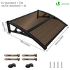 Auvent de porte marquise 100x80 cm transparent en Polycarbonate anti UV Marron - voonot.com
