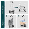 Chariot de courses pliable monte escalier aluminium gris - voonot.com