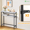 Console table 2 niveaux style industriel en metal et MDF 80x24x80 cm Blanc - voonot.com