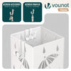Porte-parapluies Metal avec bac de recuperation eau et 4 Crochets Motif Parapluie 15.5 x 15.5 x 43.5 cm blanc - voonot.com