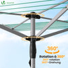 Etendoir a Linge Exterieur Rotatif avec housse de protection et Surface etendage 50m Argent Vert - voonot.com