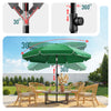 Parasol de jardin 2m avec ancrage sol et sac de transport Vert - voonot.com
