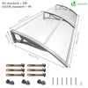 Auvent de porte marquise 200x80 cm transparent en Polycarbonate anti UV - voonot.com