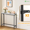 Console table style industriel en metal et MDF 75x24x75 cm Blanc - voonot.com