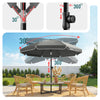 Parasol de jardin 2m avec ancrage sol et sac de transport Gris - voonot.com