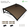 Auvent de porte marquise 120x80 cm transparent en Polycarbonate anti UV Marron - voonot.com