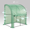 Serre de jardin hivernage murale adossee avec bache PE 200x100x180cm vert - voonot.com