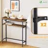 Console table 2 niveaux style industriel en metal et MDF 80x24x80 cm Marron - voonot.com