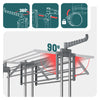 Sechoir a linge etendoir extensible 4 Niveaux 190x64x170cm gris - voonot.com