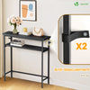 Console table 2 niveaux style industriel en metal et MDF 80x24x80 cm Noir - voonot.com