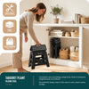 Tabouret pliant antiderapant 37x30x32.5 cm plastique noir - voonot.com
