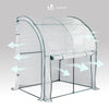 Serre de jardin hivernage murale adossee avec bache PE 200x100x180cm blanc - voonot.com