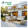 Parasol Jardin Double Aluminium 270 x 460 cm beige - voonot.com