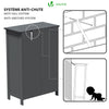 Meuble de salle de bain rangement 4 tiroirs 1 porte 82x55x30cm gris - voonot.com