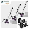 Chariot de courses pliable monte escalier aluminium avec sac isotherme noir - voonot.com