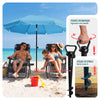Parasol de jardin 2m avec ancrage sol et sac de transport Turquoise - voonot.com
