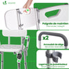 Chaise de douche avec accoudoir et dossier ergonomique a hauteur reglable en aluminum HDPE blanc - voonot.com