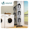 Sechoir a linge etendoir 4 niveaux 126x63x170cm noir-gris - voonot.com