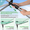 Etendoir a Linge Exterieur Rotatif avec housse de protection et Surface etendage 45m Argent Vert - voonot.com