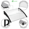 Auvent de porte marquise 120x80 cm transparent en Polycarbonate anti UV Noir - voonot.com