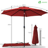 Parasol inclinable 2.70 x 2.40m avec housse de protection rouge - voonot.com
