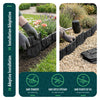 Lot de 175 pcs Bordure de jardin imitation pierre facile a installer 26.7m noir - voonot.com