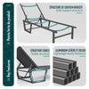 Lot de 2 Bain de soleil transat aluminium en textilene 190x62x31cm gris - voonot.com