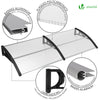 Auvent de porte marquise 200x80 cm transparent en Polycarbonate anti UV Noir - voonot.com