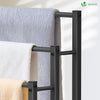 Porte serviettes sur pied autoportant 3 niveaux noir - voonot.com