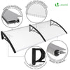 Auvent de porte marquise 200x80 cm transparent en Polycarbonate anti UV Noir - voonot.com
