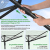 Etendoir a Linge Exterieur Rotatif avec housse de protection et Surface etendage 45m Noir - voonot.com