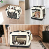 Sac transport pliable chien chat caisse cage portable 60x44x44cm beige - voonot.com