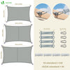 Voile d'ombrage Rectangulaire en Polyester Imperméable avec Kit de Montage 3x5m Gris - voonot.com
