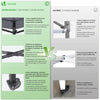 Tonnelle de jardin renforcée 3x3m pliable avec 4 parois et sac de transport a roulette gris - voonot.com