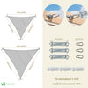 Voile d'ombrage Triangle en Polyester Imperméable avec Kit de Montage 3x3x3m Gris Clair - voonot.com