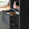 Meuble rangement salle de bain Haut colonne 180x20x20cm MDF noir - voonot.com