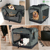 Sac transport pliable chien chat caisse cage portable 82x60x60cm gris - voonot.com