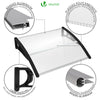 Auvent de porte marquise 100x80 cm transparent en Polycarbonate anti UV Noir - voonot.com