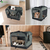 Sac transport pliable chien chat caisse cage portable 60x44x44cm gris - voonot.com